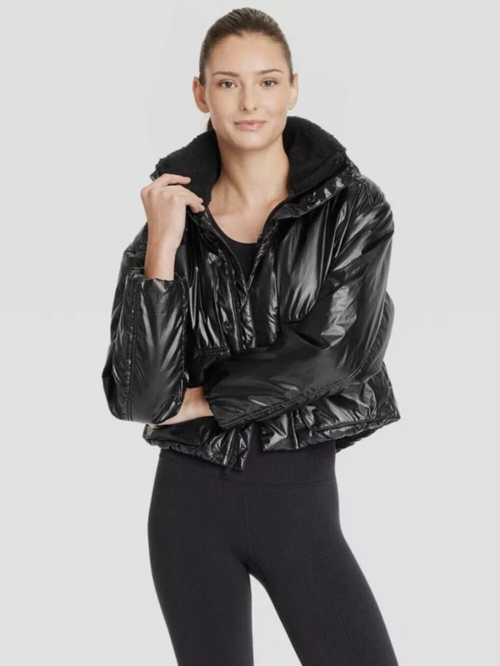 Women's Midweight Puffer Jacket - All In Motion Black XL M